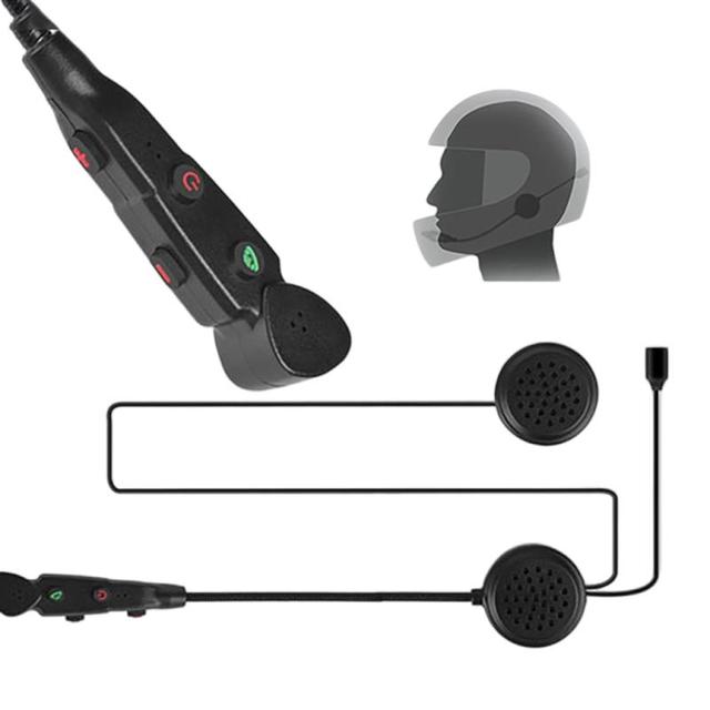 V2 Motorcycle Helmet Intercom Headphones Two-Rider Audio Communication Wireless Headset with HD Speaker