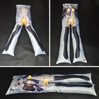 Coussin de corps carré personnalisé à jambes séparées pour anime, 160x50cm, imprimé par transfert thermique, personnage de dessin animé, usage domestique, fabricant OEM