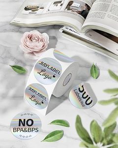 Tùy chỉnh kinh doanh Logo Holographic Bạc nhiệt máy in nhãn không thấm nước Vinyl lớp học giá nhãn đóng gói cho doanh nghiệp - Product Image 3