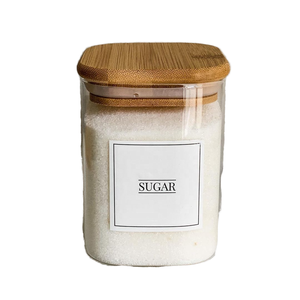 Classic Kitchen Storage <b>Container</b> Sets for Tea Sugar Coffee Metal Glass Lids-Minimalist Design Eco-Friendly 301-400ml Capacity - Product Image 1