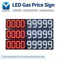 Panneau LED de station-service à 5 chiffres personnalisé 8, 10, 12 pouces, rouge, blanc, vert, affichage des prix, panneau LED de signalisation des prix