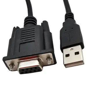 带PL2303芯片组的USB至RS232适配器，6.6ft USB 2.0公头至RS232母DB9串行转换器电缆，用于收银员
