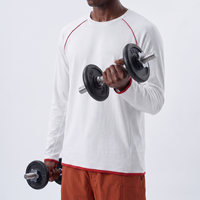 Offre Spéciale – T-shirt Colorblock à Manches Longues et Col Rond Imprimé, Nouvelle Collection Automne, Bordure Contrastante, Entraînement en Extérieur, Vente Directe Usine, OEM Disponible