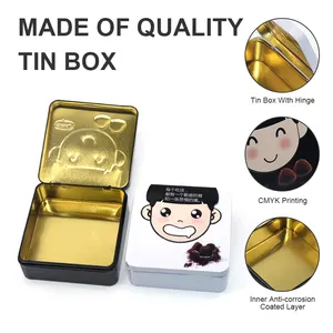 Rectangular Tin Metal Box With Custom Design Luxury Casio Watch Tin Box With Hinged Lid