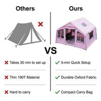 Tente de Glamping Gonflable Rose de Luxe Personnalisée OEM en Gros - Imperméable, Facile à Monter, Pliable, Portable, Fournisseur d'Usine pour l'Extérieur
