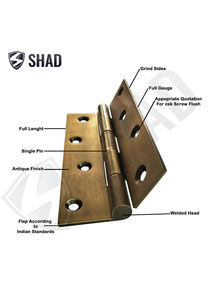 Charnières de porte en acier inoxydable de qualité supérieure, 5 pouces, calibre 12, 25 mm d'épaisseur, durables et à fonctionnement fluide - Product Image 3