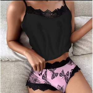 Commerce extérieur européen et américain, ventes transfrontalières, ensemble deux pièces camisole à dentelle imprimée tendance pour femmes - Product Image 3