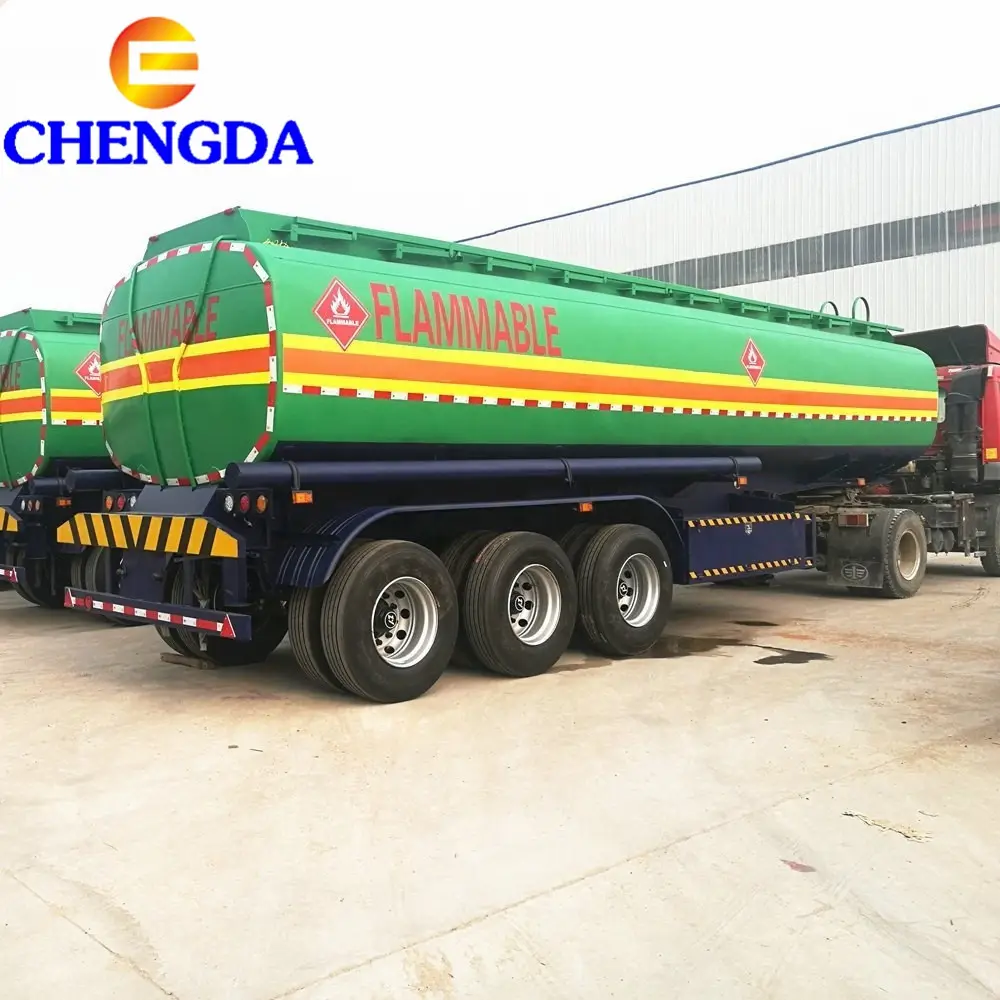 ट्रक ट्रेलर इस्तेमाल किया 3 धुरा 45000L कच्चे तेल टैंक ईंधन टैंकर के लिए बिक्री