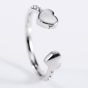Anello Minimalista a Cuore Aperto per Donne, Gioielli di Moda Regolabili, Vendita all'Ingrosso - Product Image 2