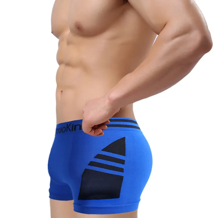 UOKIN B0089 Low MOQ Comfortable And Breathable Polyester Spandex Mens Seamless Underwear Boxers Briefs