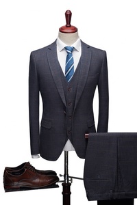 Completo da <span class=keywords><strong>Uomo</strong></span> di Lusso <span class=keywords><strong>a</strong></span> Tre Pezzi, Traspirante, <span class=keywords><strong>a</strong></span> <span class=keywords><strong>Quadri</strong></span>, per Matrimonio e Cerimonie, con Chiusura <span class=keywords><strong>a</strong></span> Cerniera sui Pantaloni, Taglie Forti - Product Image 3