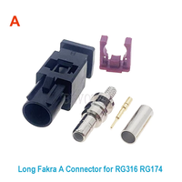 Long Fakra A/B/C/D/E/F/G/H/I/K/M/Z Enchufe macho Conectores de cable coaxial RF para cable flexible RG316 / RG174