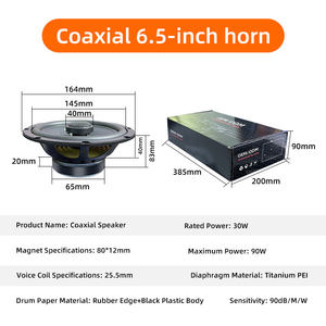 Haut-parleurs coaxiaux pour voiture, haut-parleur médium de 6,5 pouces, tweeter, woofer, système audio pleine fréquence, basses puissantes - Product Image 2