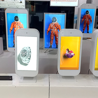 Vitrine interactive 32 pouces avec écran tactile, boîte holographique 3D transparente et écran LCD pour la publicité de produits