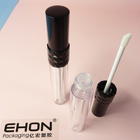 Contenant vide personnalisé noir pour rouge à lèvres, flacon carré unique de 4 ml pour brillant à lèvres et mascara avec couvercle, emballage cosmétique en gros