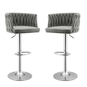 Luxe Draaibare Hydraulische Gaslift Verstelbare Contrahoogte Industriële Barstoelen Met Ronde Basis Voor Eetkamer En Woonkamer - Product Image 4