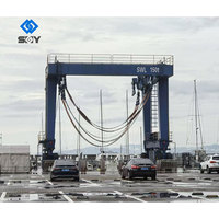 Grue à portique de levage de bateau à roues en caoutchouc