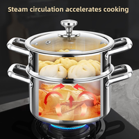 Marmite en acier inoxydable 316, ustensile de cuisine domestique, marmite à soupe à double fond pour cuisinière à gaz et à induction