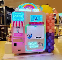 Machine à Vente Automatique de Barbe à Papa Commerciale avec Écran Tactile 220V pour Boulangerie et Formes de Fleurs