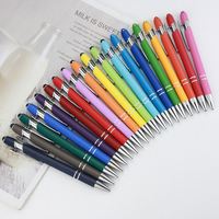 Stylos Métalliques de Luxe Personnalisables avec Logo, 2-en-1, Pointe Bille et Stylet, Toucher Doux, Séchage Rapide, Impression UV, Promotionnels pour Événements de Course/Marche