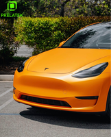 Film de protection de peinture automobile Prelatek Easy Install Matte Sparkling Orange TPU, effet givré soyeux, orange étincelant, résistant aux rayures.