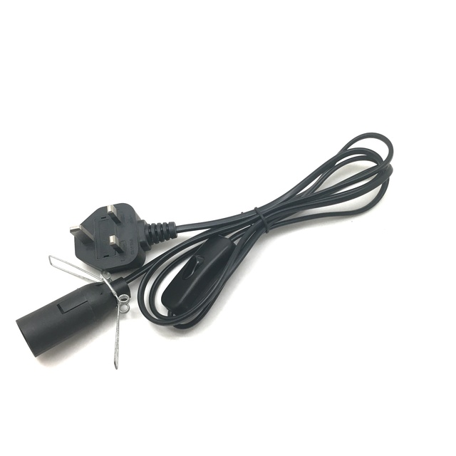 HM White Power Cord Extension with 3 AC Outlets Male to Female IEC IP11 E14 Model Hm-007 3A for Computer Application