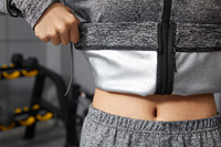 Setelan keringat Gym wanita, jaket Sauna celana olahraga penuh di badan gadis, setelan Sauna