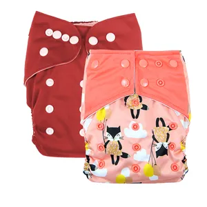 Double Gusset Diapers Newborn Polyester Clothes Diaper Supplier Custom Printed Cloth Diaper