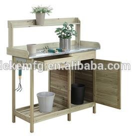 Table d'empotage en bois classique avec table étanche en métal avec étagère à tiroir d'armoire pour l'extérieur - Product Image 6