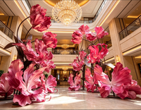 Y-043 Luxe Grandes Fleurs Artificielles Géantes Bordeaux Rose pour Hall d'Hôtel, Mariages, Événements et Décoration Commerciale
