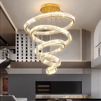 Lustres suspendus LED de luxe pour salle à manger, économie d'énergie, en fer et cristal, réglables en hauteur, modernes, pour hôtel et intérieur