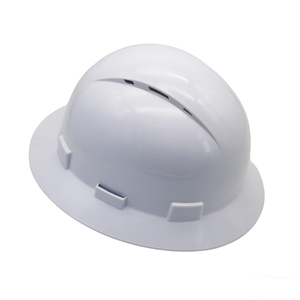 Casco de Seguridad Blanco de Ala Completa, Ventilado, de HDPE, con Suspensión de 6 Puntos para Minería y Construcción - Product Image 1