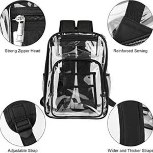 Hot Selling Large Capacity PVC Transparent Clear Plastic <b>Backpack</b> <b>Waterproof</b> Zipper Closure OEM ODM Stadium Approved Bookbags - Product Image 5