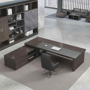 مكتب خشبي تنفيذي على شكل حرف L مكاتب مكتب مكتب مدير مكتب فاخر طاولة دراسة - Product Image 5