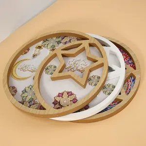 Star Moon Wooden Tray for Guest Table Decoration
