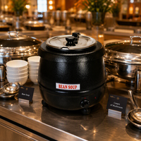 Chauffe-soupe électrique commercial 10L en acier inoxydable, facile à nettoyer, économe en énergie, faible consommation, arrêt automatique, pour restaurant, hôtel, buffet