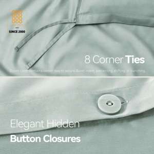 Juego de Sábanas Ultra Suaves y Refrescantes 100% Lyocell Derivado de Eucalipto, 3 Piezas: 1 Funda Nórdica y 2 Fundas de Almohada - Product Image 2