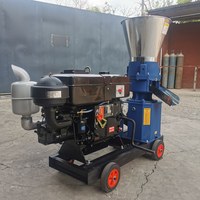 Nouvelle machine de traitement des aliments pour animaux à moteur diesel, modèle métallique, pour la fabrication de granulés pour bétail, capacité de 80 à 1200 kg/h