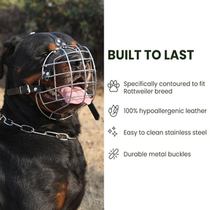 Bozal de Hierro Resistente para Perros - Anti-Mordidas y Anti-Ingestión Accidental para Rottweiler/Bulldog Francés/<span class=keywords><strong>Cane</strong></span> <span class=keywords><strong>Corso</strong></span> y Perros Grandes/Medianos - Product Image 3