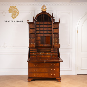 Bibliothèque en acajou antique, meuble de <span class=keywords><strong>bureau</strong></span> en bois, bibliothèque de villa sur mesure, bibliothèque de <span class=keywords><strong>bureau</strong></span> de luxe en bois, mobilier de maison pratique - Product Image 2