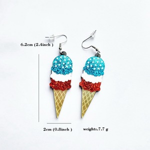 Pendientes Acrílicos Patrióticos <span class=keywords><strong>del</strong></span> <span class=keywords><strong>4</strong></span> de Julio, Pendientes Colgantes con Forma de Helado con la Bandera de Estados Unidos para Mujer, Joyería para el Día de la Independencia - Product Image 6