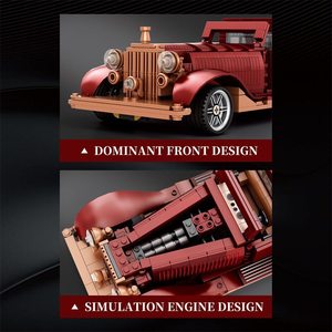 11033 Classic Retro Vintage Car 865PCS Building <b>Blocks</b> Set Technology Vehicle Model Room Office Decor Boys Toys Creative Gifts - Product Image 4