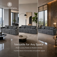Ensemble de canapés modulaires modernes avec housse amovible, canapé sectionnel convertible en tissu pour hôtel, villa, usage commercial