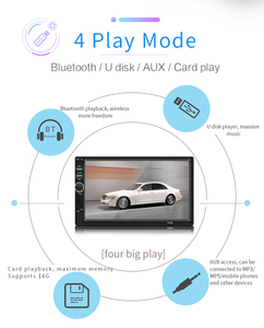 Đầu CD xe hơi đơn DIN màn hình cảm ứng 7 inch, video, <span class=keywords><strong>Bluetooth</strong></span>, âm thanh xe hơi, máy nghe nhạc đa phương tiện MP5, kết nối gương, radio FM, điều khiển trên vô lăng, USB, AUX, SD - Product Image 4