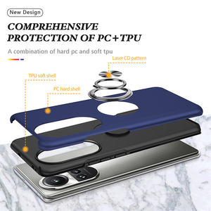 Funda rígida para teléfono móvil con soporte de anillo magnético de TPU suave para <span class=keywords><strong>Oppo</strong></span> A5 A5 Pro A40 A78 A58 - Product Image 3