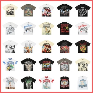 T-Shirt di Alta Qualità 100% Cotone, <span class=keywords><strong>Abbigliamento</strong></span> Streetwear Y2K con Grafiche <span class=keywords><strong>Oversize</strong></span>, Magliette 'Mixed Emotion' per <span class=keywords><strong>Uomo</strong></span> - Product Image 6