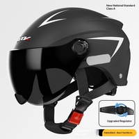 Nouveau Casque de Moto Électrique Certifié 3C Norme Nationale en ABS avec Visière Transparente Hommes Femmes Protection Multi-Couches Tête et Nuque