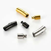 Fermoirs baïonnette incurvés en acier inoxydable 2/3/4/5/6MM, embouts de cordon en cuir à clipser pour bracelets, colliers, boucles et fabrication de bijoux