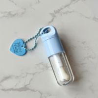 Tube à Gloss Vide Transparent en Gros, Faible MOQ, Forme Ronde, avec Grande Brosse et Chaîne Cœur, Emballage Cosmétique en Plastique pour Rouge à Lèvres Liquide