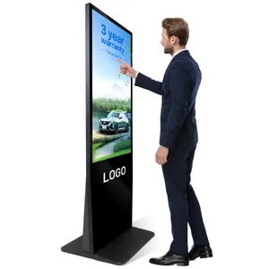 your wanted factory supplier 43 49 55 65 inches floor stands 4k black or white color touch screen kiosk